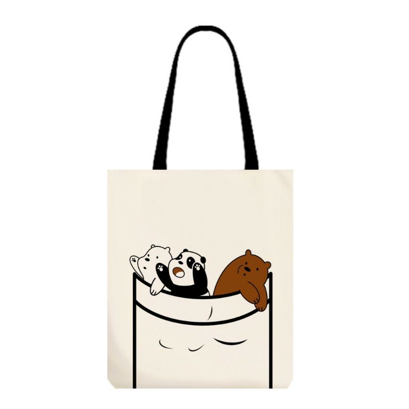 Arifirn Saku Bear - Tas Tote Bag Wanita Murah (Resleting)