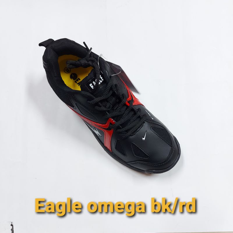 SEPATU BADMINTON EAGLE OMEGA BLACK RED ORIGINAL