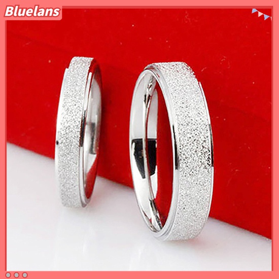 Bluelans Cincin Bahan Stainless Steel Matte Untuk Pria Dan Wanita