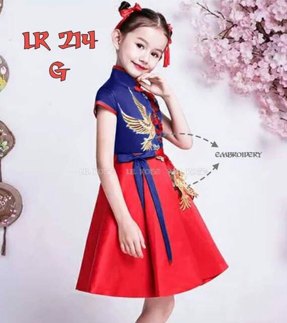 LR214  DRESS IMLEK ANAK / CHEONGSAM ANAK / BAJU IMLEK