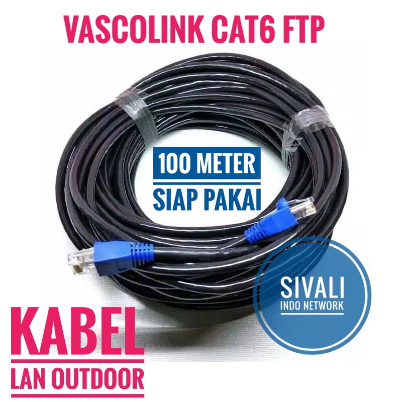 100 Meter VASCOLINK LAN CABLE OUTDOOR STP FTP CAT6  HIGH SPEED 100/1000 Mbps