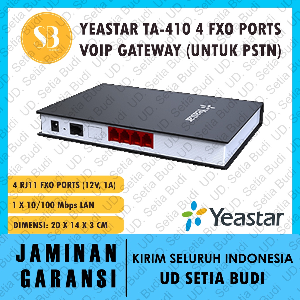 Yeastar TA410 4 FXO Ports VoIP Gateway (for PSTN)