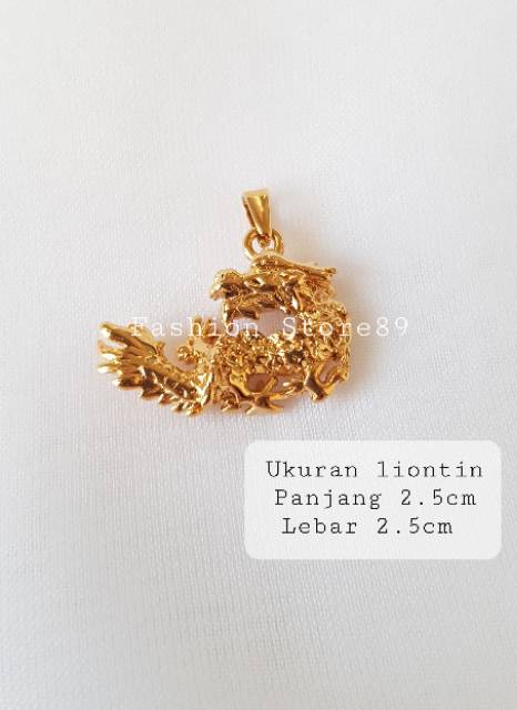 Kalung fashion dragon import titanium gold Antikarat kalung Naga emas titanium antikarat pria wanita