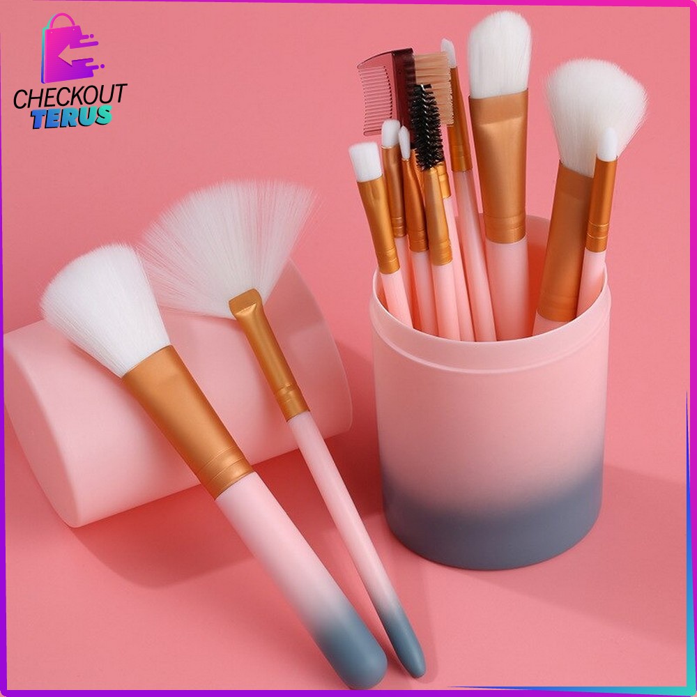 CT K29 Brush Make Up Set 12IN1 Tabung Alat Kosmetik Kuas Makeup Set Brush Highlighter dan Kuas Alis Lengkap