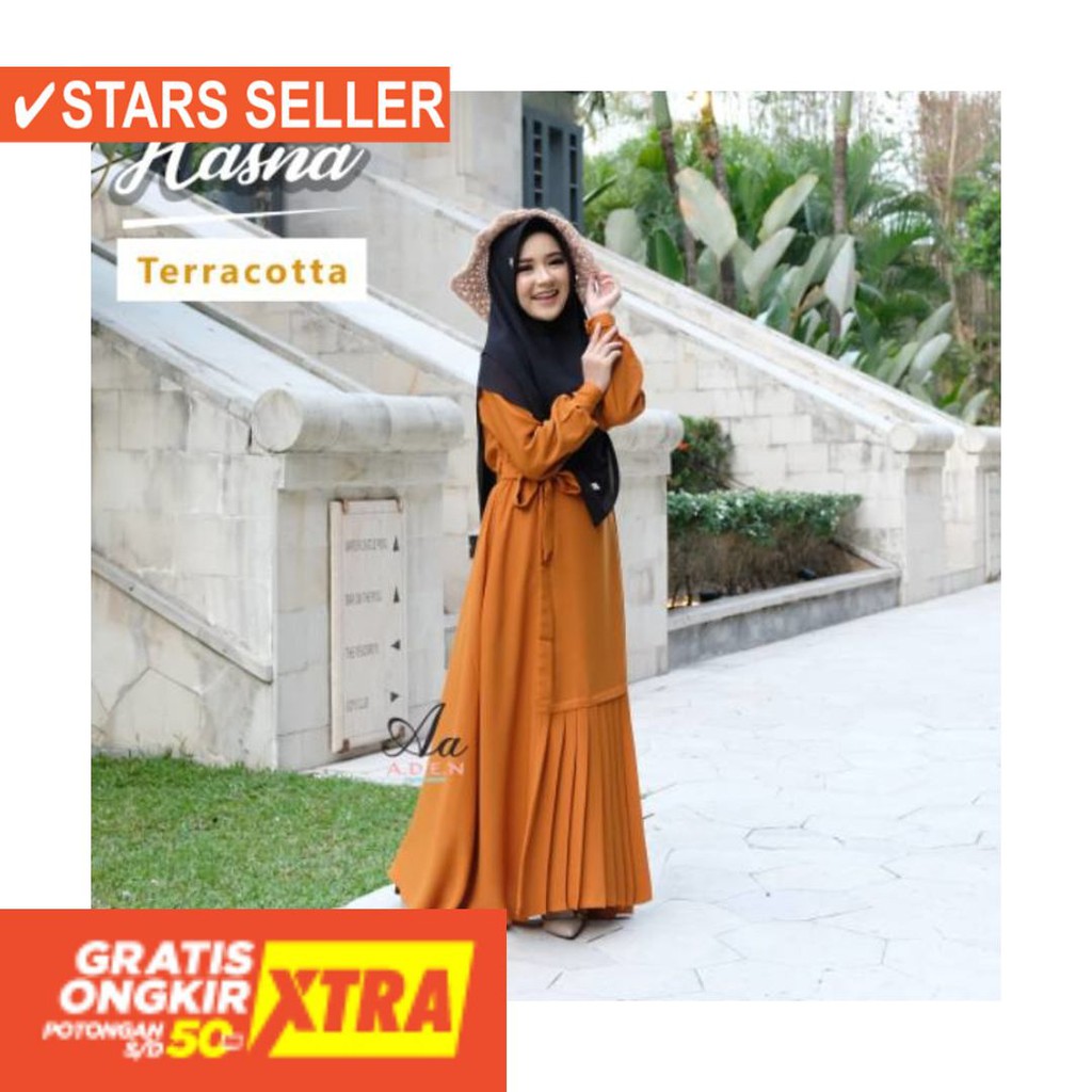 BAJU MUSLIM TERKINI TERBARU WANITA MURAH CEWE ASLI / Basic Hasna by Aden Hijab