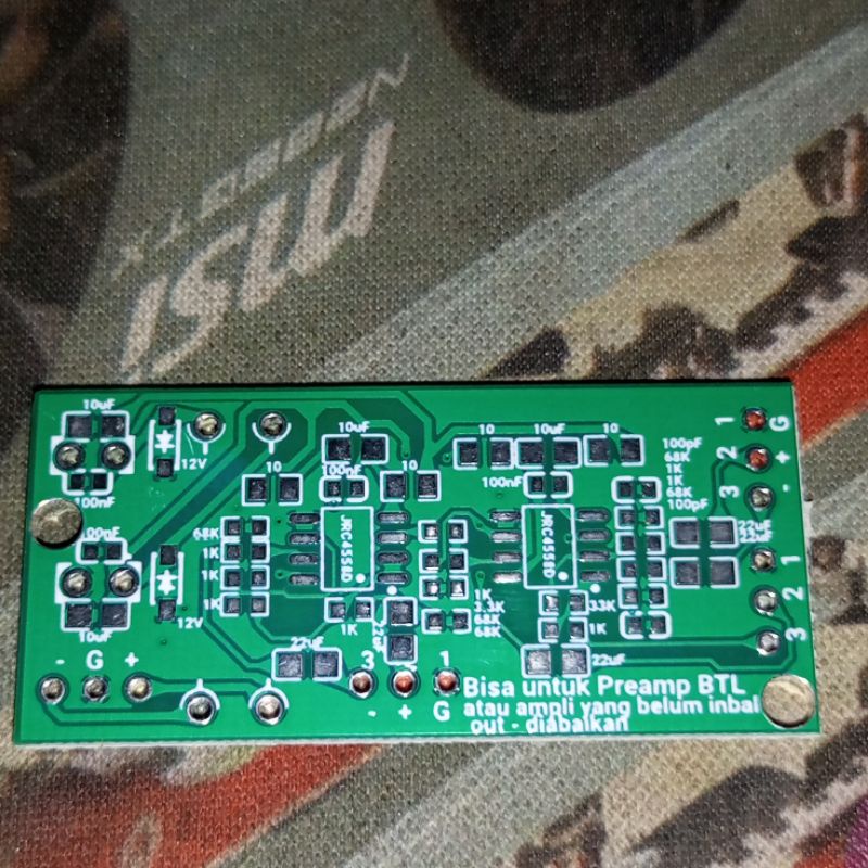 PCB FILTER BTL PRE AMP BTL COCOK BUAT CLASS D DOBEL LAYER