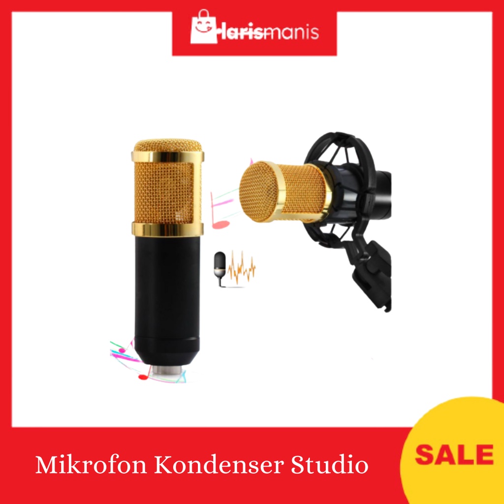 Taffstudio Mikrofon Kondenser Studio dengan Shock Proof Mount BM800 Microphone Rekaman Music Mikrofon Mic Vlog Karaoke Microphone Youtuber Microphone Karaoke Mic Rekaman Suara Jernih Mic Rekaman Nyanyi Mic Streamer Mic Untuk Main Game