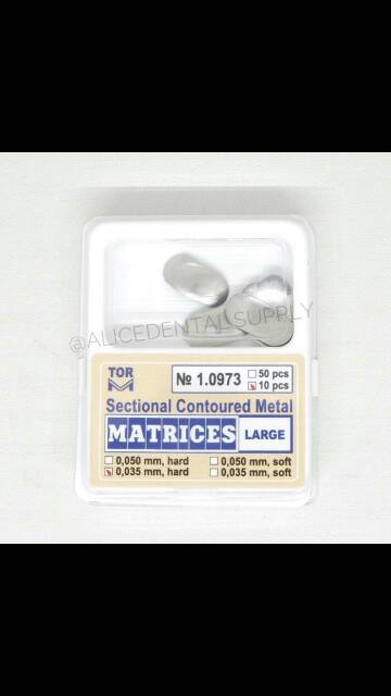 Alice dental TOR sectional contoured matrices matrix metal matriks ginjal logam anterior posterior