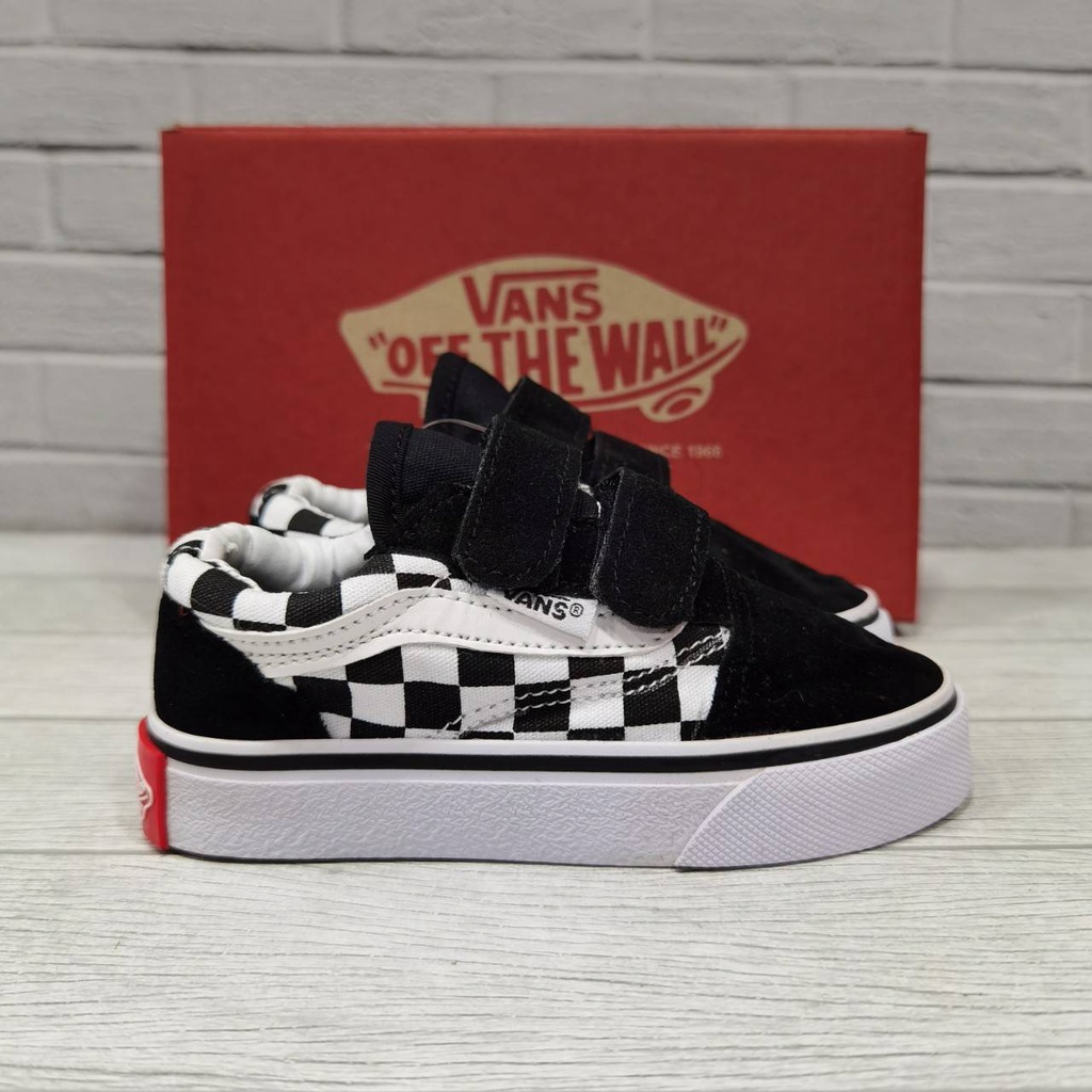 IMPOR Grade Original! Sepatu Anak Kids Vans Checkerboard/Catur - Tali/Velcro/SK8