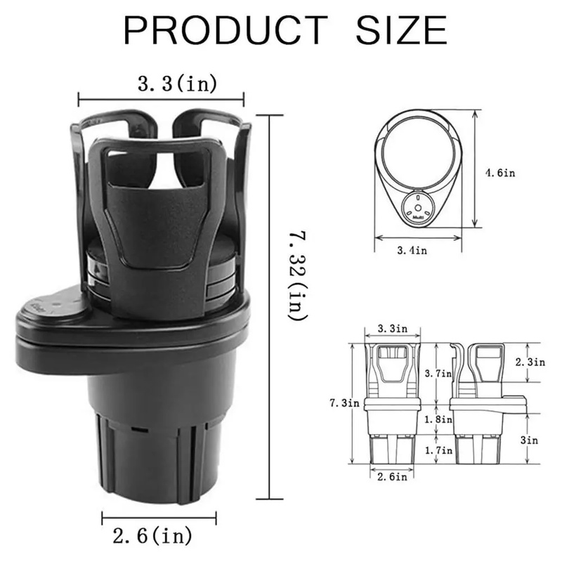 [ Featured ] 360 Degree Rotating Vehicle-mounted Water Car Cup Holder / Car Truck Water Bottle Dual Holder Auto Accessory