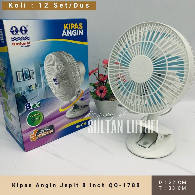 KIPAS ANGIN 3 IN 1 JEPIT 8 INCH QQ