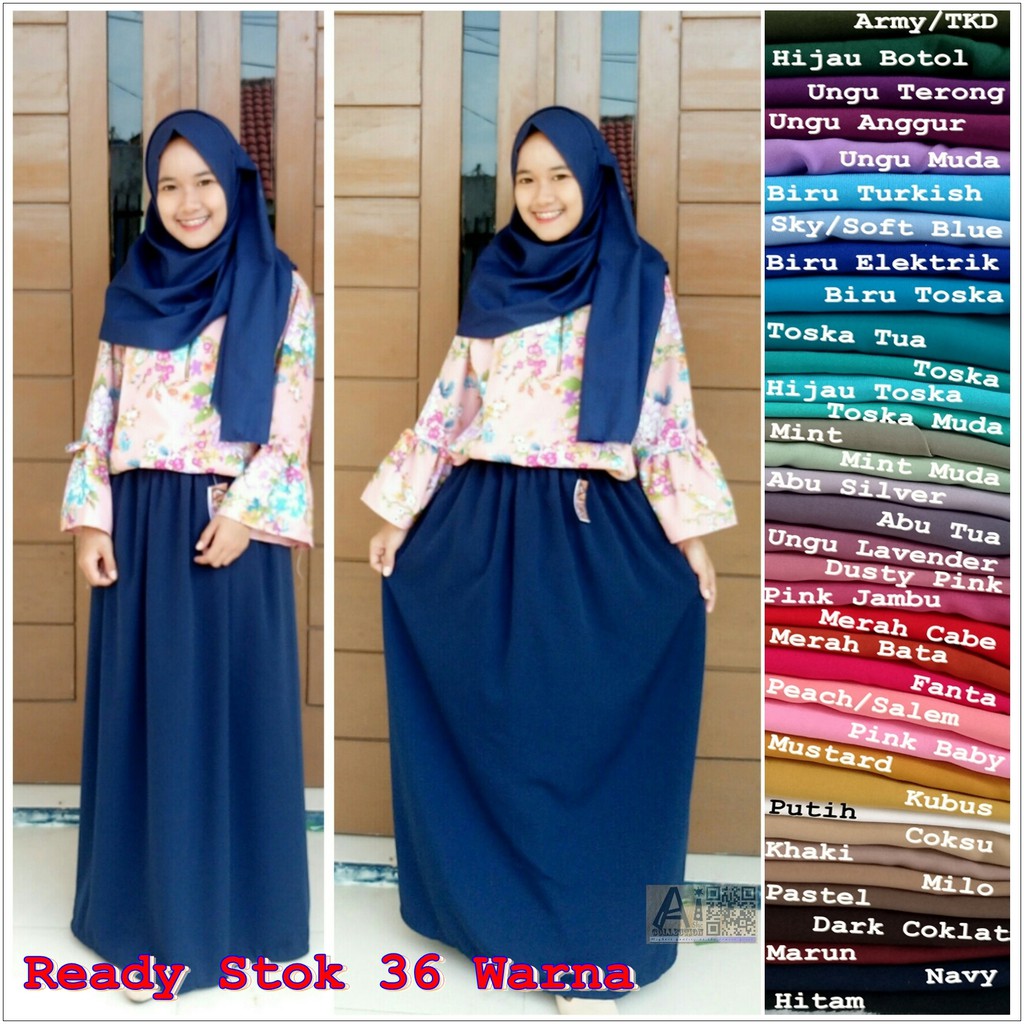 Rok Polos Panjang Wolfis Wolvis Skirt Premium Silastore 