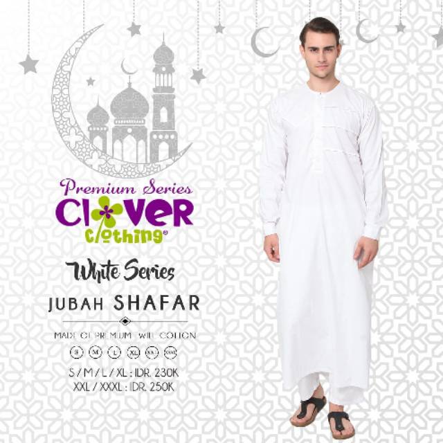 GAMIS PRIA - CLOVER JUBAH SHAFAR - JUBAH PUTIH POLOS