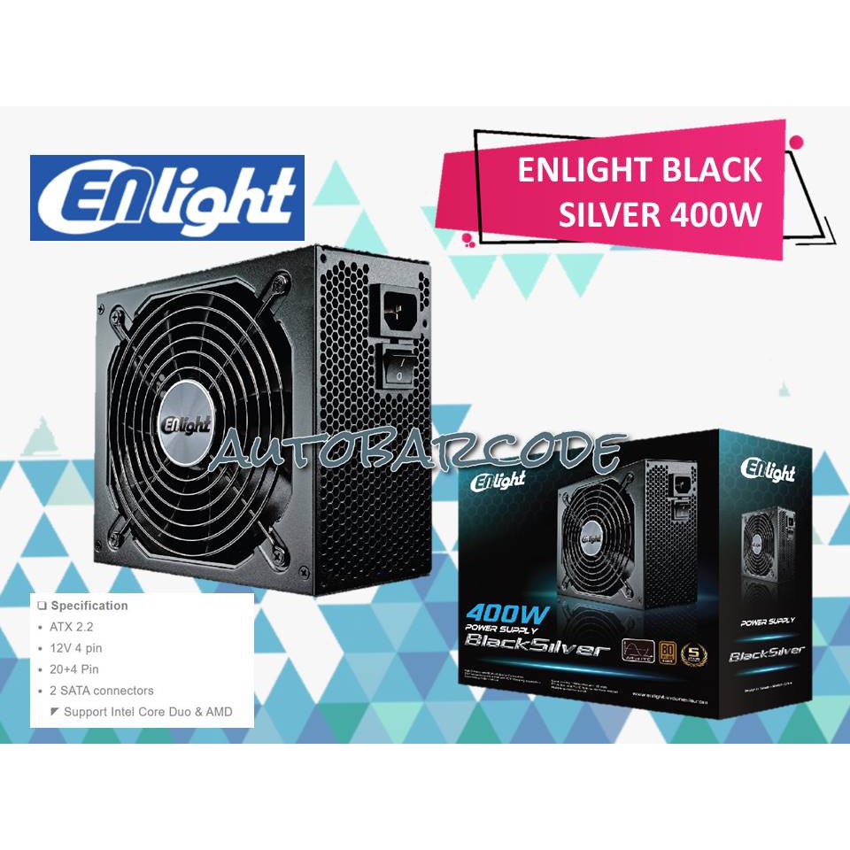 PSU ENLIGHT EN-400W (80+ BRONZE) EN 400W POWER SUPPLY PC CPU 400WATT GARANSI RESMI