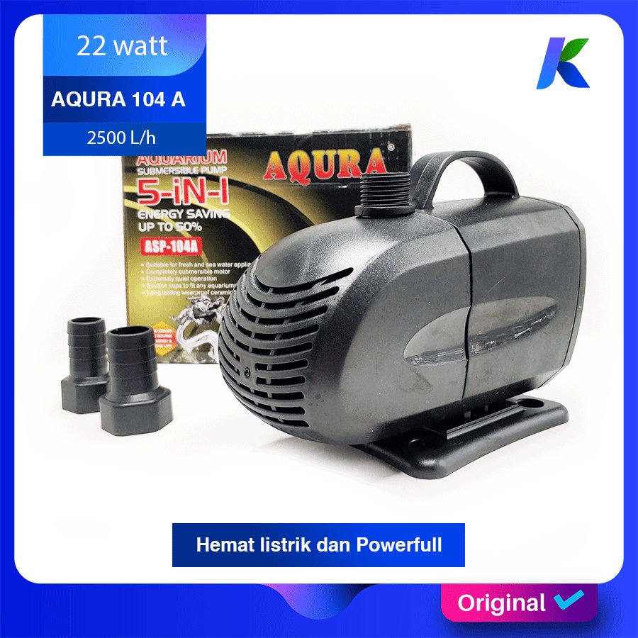 AQURA ASP 104A Pompa Air Celup Aquarium Kolam Low watt