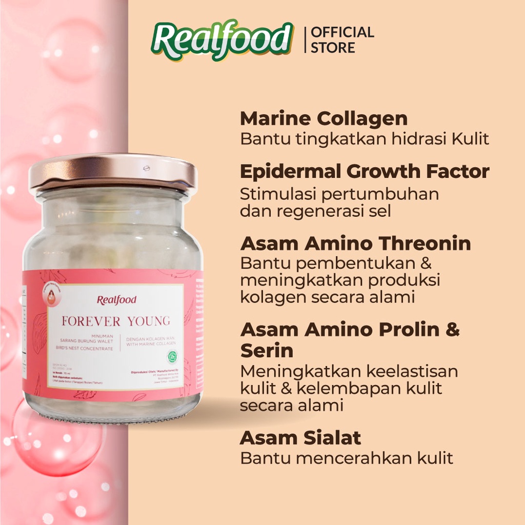 Realfood Bundle Forever Young Minuman Sarang Burung Walet + Kolagen, 36 Jar