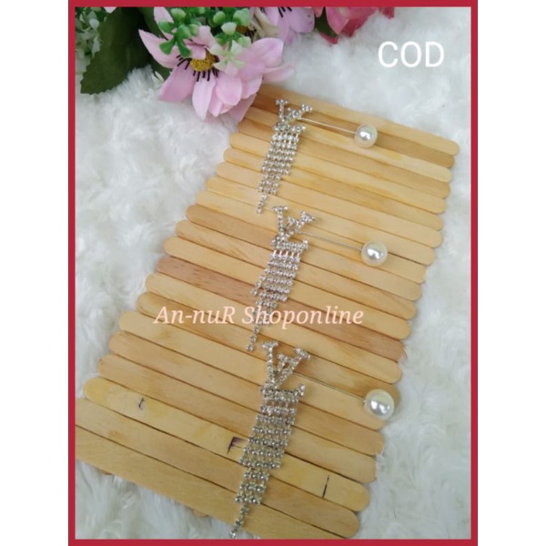 Bros Tuspin Hijab Jilbab Mutiara Murah Premium Panjang Pin Baju Tusuk Peniti