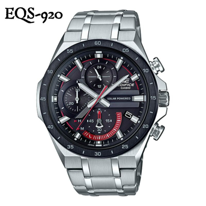 Jam Tangan Pria Merk Casio Edifice Type Eqs-920 Original Stainless Solar Powered