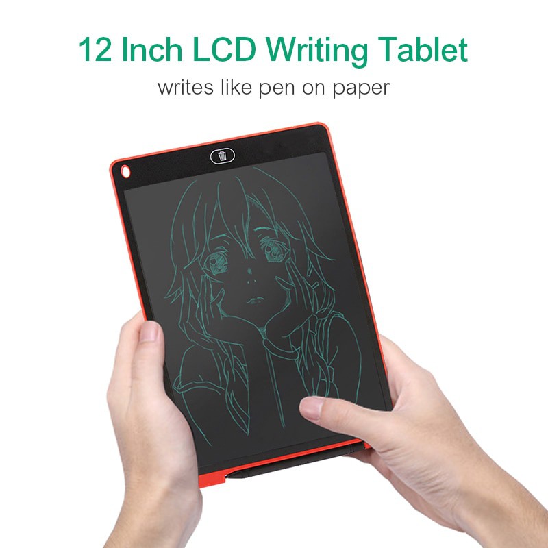 LCD WRITING TABLET PAPAN TULIS Anak DIGITAL Monochrome LCD Drawing Graphics Tablet 12 Inch