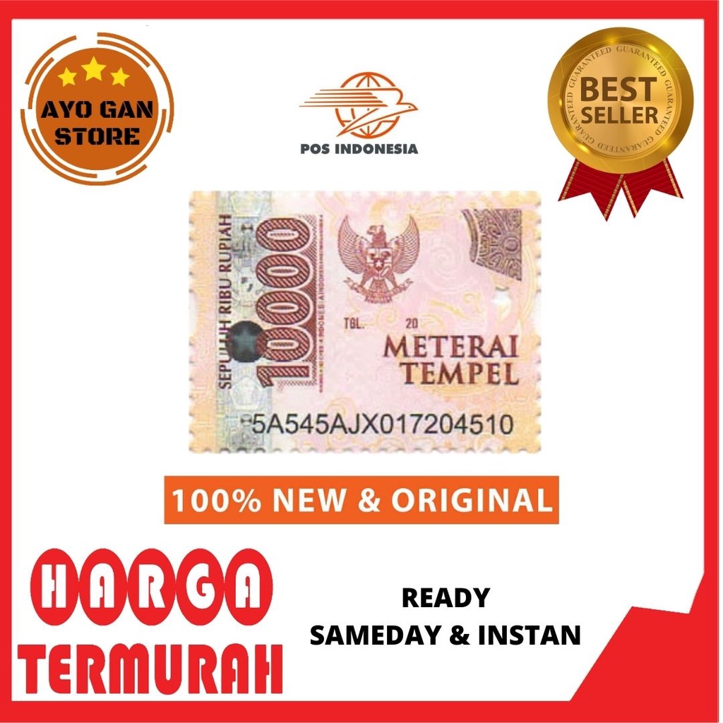 

Meterai Asli Materai 10000 (1 Pcs/Keping) 100% ASLI ORIGINAL !!!