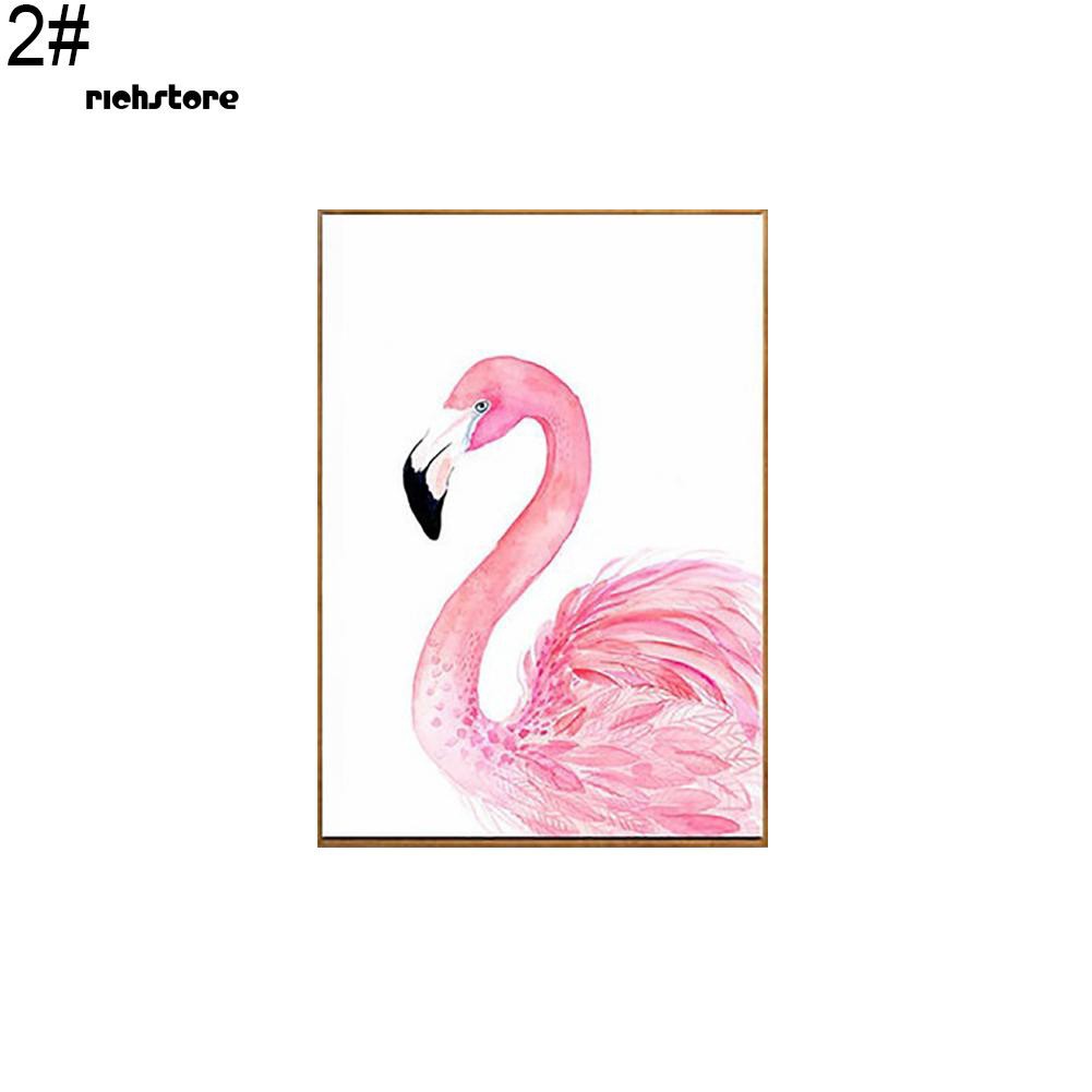 Lukisan Cat Minyak Desain Burung Flamingo Modern Untuk Dekorasi