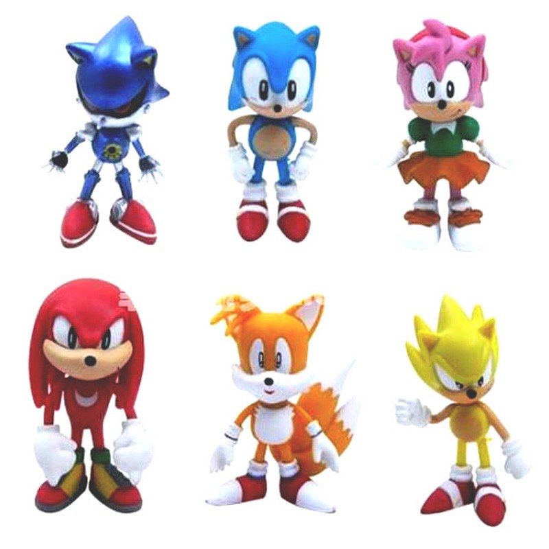 6pcs Mainan Action Figure Sonic the Hedgehog Bahan PVC Untuk Hadiah Natal Anak