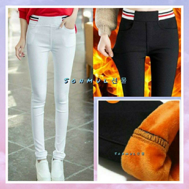 IMPORT WOMAN WINTER THERMAL LEGGING PANTS 'PAULINE' CASHMERE CELANA PANJANG WANITA MUSIM DINGIN