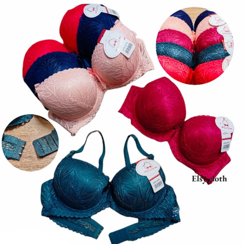 Bra /BH Push Up Kait 2 Busa Tebal Berkawat,Brukat-Guini D13