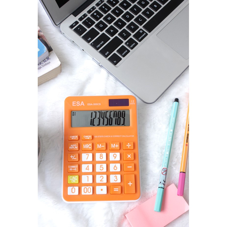 Kalkulator Check Correct 12 Digits Kalkulator Dagang FREE BATERAI ESA 305
