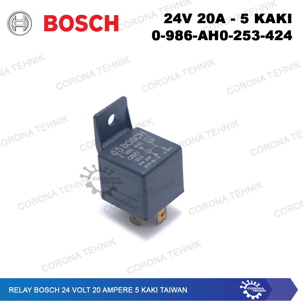 Taiwan - Relay Bosch 24 Volt 20 Ampere 5 Kaki - 0-986-AH0-253-424