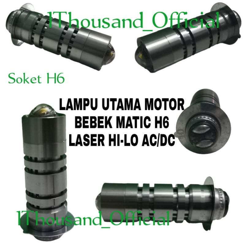 Lampu utama H6 Laser AC DC motor bebek matic/bohlam utama motor bebek matic H6 Laser Hi Lo 2warna AC