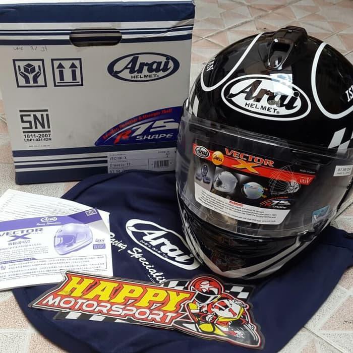 HELM FULL FACE ARAI VECTOR-X CLASSIC IOM TT SIZE M ORI JAPAN SNI DOT