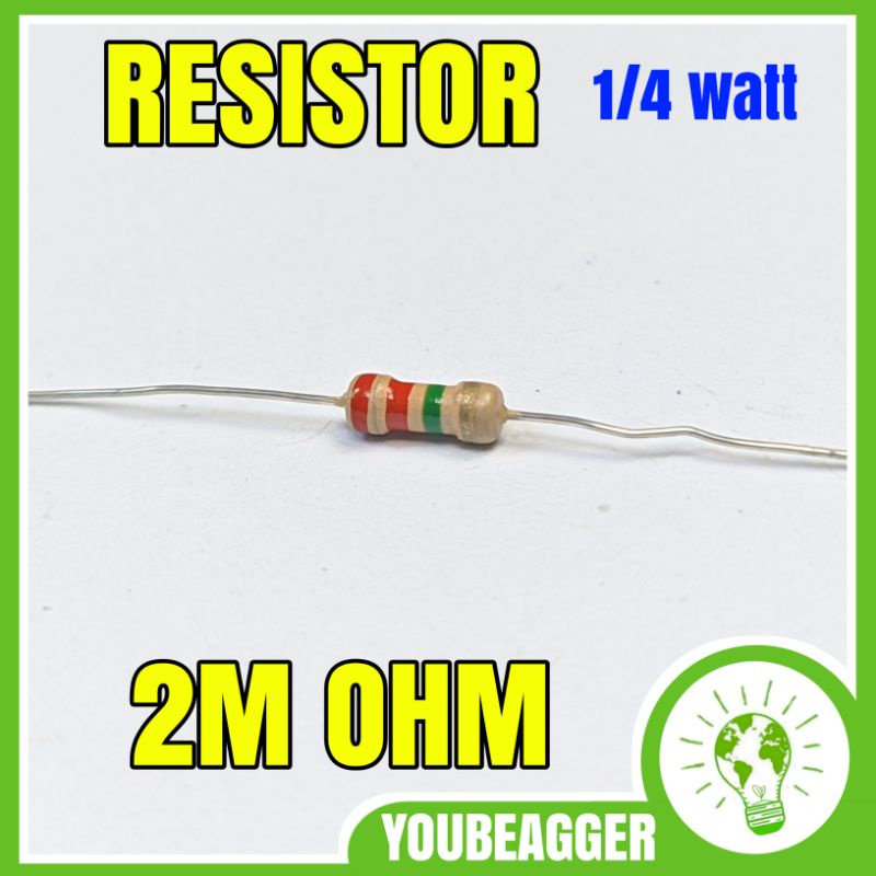 Resistor 2M2 ohm 1/4watt