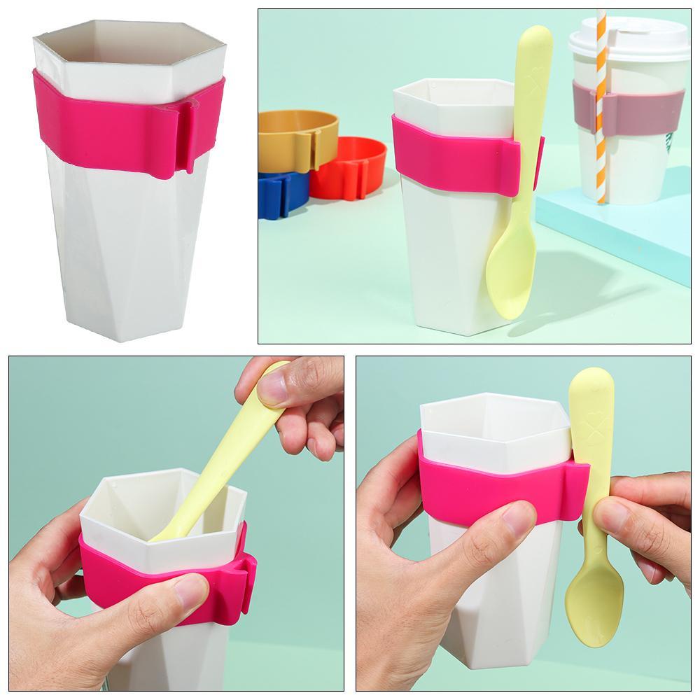 Populer Silicone Cup Sleeves Reusable Awet Tahan Panas Heat Insulation Tatakan Gelas Teh Mug Holder