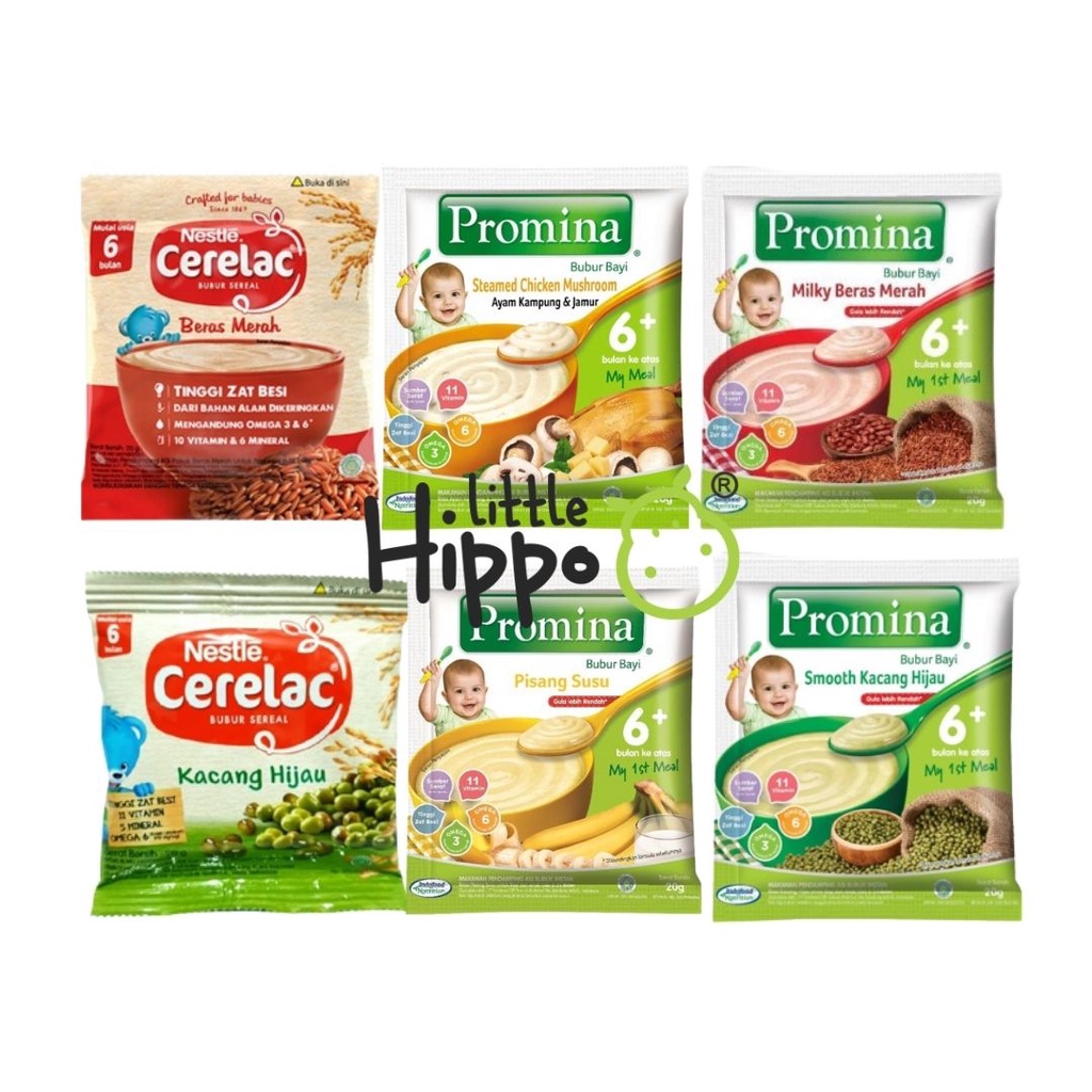 Nestle Cerelac Bubur Sereal Bayi Sachet 20gr Promina Sachet bubur Mpasi bayi usia 6 bulan bubur saset / Promina Sachet / Promina Bubur / Cerelac Sachet / Promina Bubur Bayi Sachet / Cerelac Bubur BAyi Sachet