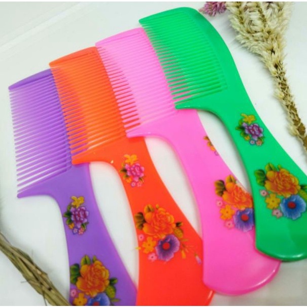 GOS - G308 - Sisir Rambut Motif SABLON / Sisir Gagang / Sisir Souvenir