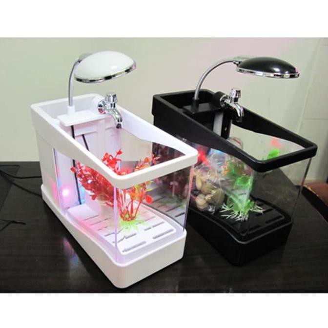 PAKET HEMAT Aquarium Mini USB Lileng-918 Akuarium Ikan Akuarium Portable