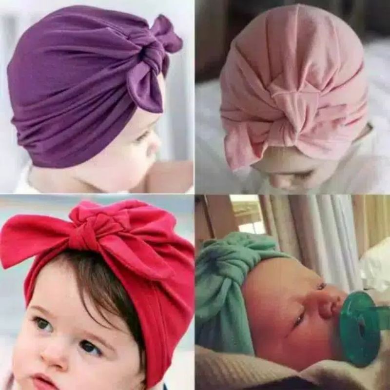 turban Ikat Simpul anak bayi perempuan Usia 0 - 3 Tahun | ciput baby new born 6 - 2 thn | bandana Baby Girl newborn import Premium lucu 1 - 5 Bulan