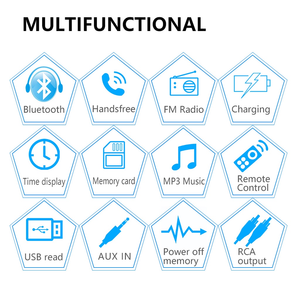 Single DIN Mobil Stereo Bluetooth Hands Free Memanggil Musik Kartu TF USB AUX Input FM Radio Receiver 1DIN Head Unit 12V