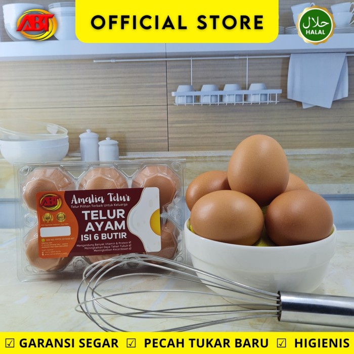 

ABT - Telur Ayam Negeri Amalia Telur Premium Garansi Segar - Isi 6 Butir