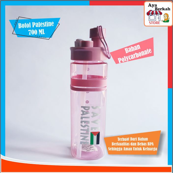 Botol Air Minum Olahraga Palestine Palestina Dengan Sedotan 700ml Sepeda lipat MTB Jakarta