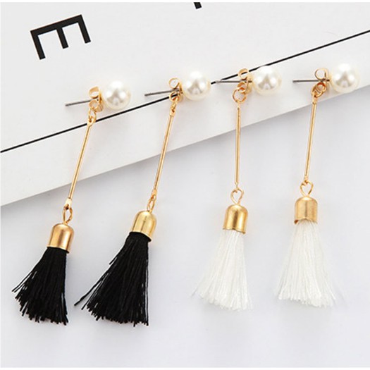 1 Pasang Anting Fashion Korea Model Stud Ribbon - E13Black