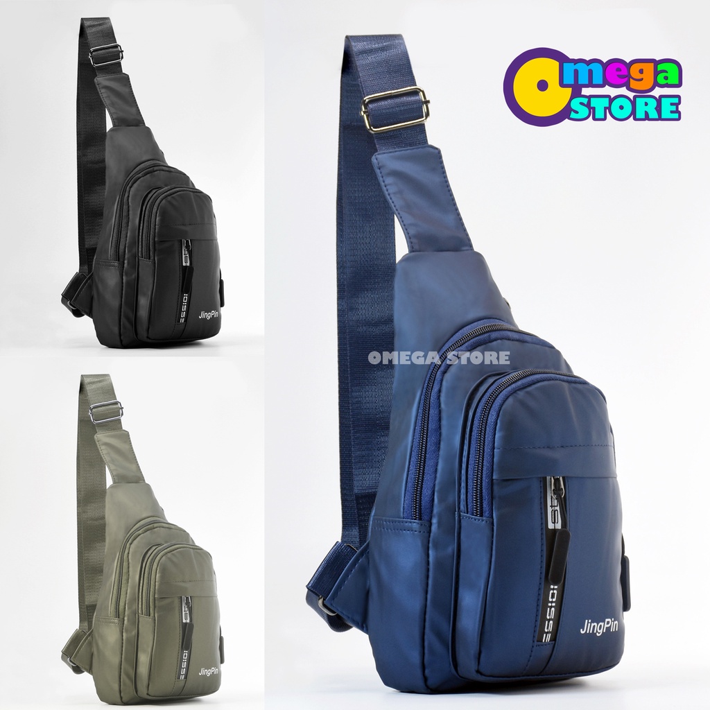 [O&amp;S] Sling Bag Pria Classic Best Quality Tas Slempang Pria Tas Travel Simpel Bahan Kanvas-OS107