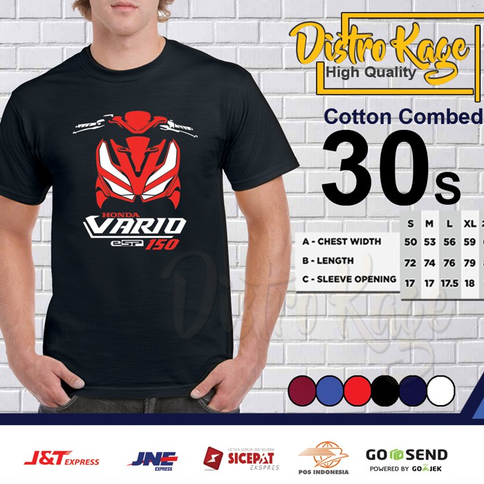 Baju Kaos Pria New Honda Vario Esp 150 Desain Motor Keren Ukuran Dewasa Unisex Cotton Combet 30s Dis
