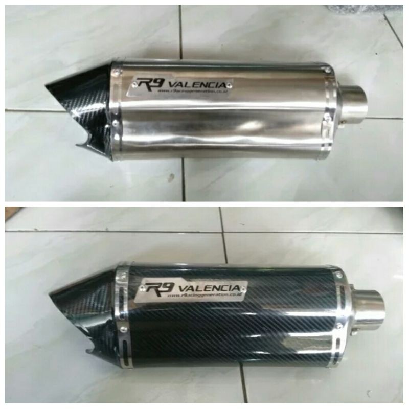 Knalpot R9 Valencia Titan / Carbon (Full System) Ninja 250 Karbu/FI, R25, MT25, CBR 250R, CBR 250RR