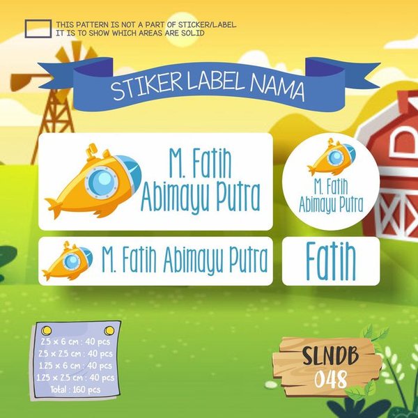

Diskon SLNDB-048 stiker label nama anak kartun boy lucu sticker anti air Limited