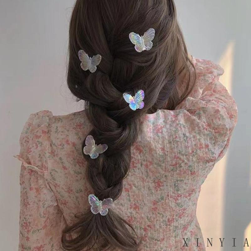 Butterfly Jepit Rambut Bentuk Kupu-Kupu Warna-Warni Bahan Metal Untuk Anak Perempuan