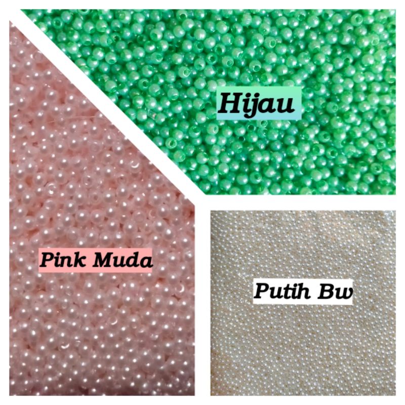 Manik Payet Mote Mutiara Plastik / Ringan 3mm Grade A - 10 Gram