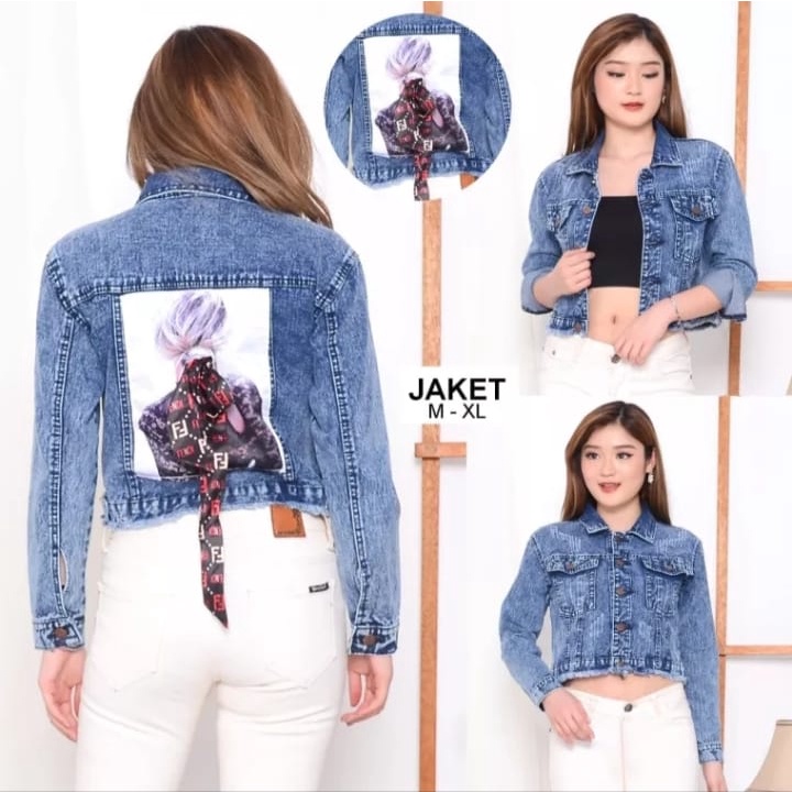 JAKET JEANS CROP GIRLS REPUBLIC