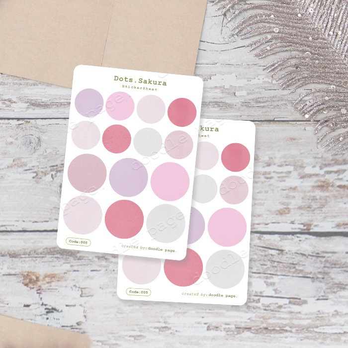 

Sakura - Stiker dot bulat warna pink